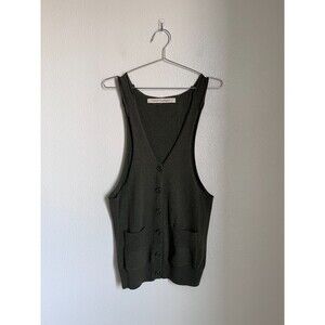 RAQUEL ALLEGRA Cashmere/Wool Sweater Vest in Dark Olive Size 1/SMALL *READ*